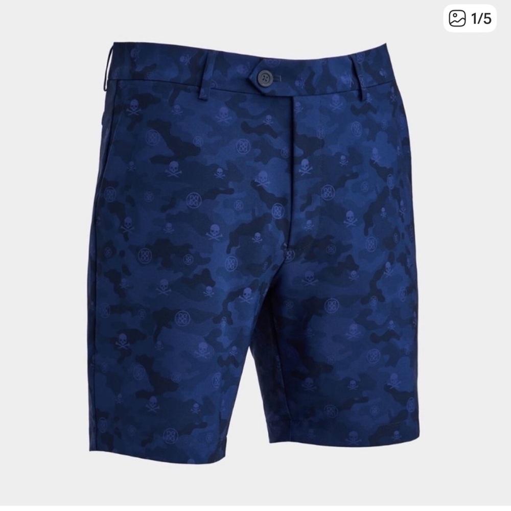 G/Fore Performance Men's Icon Camo Skull Maverick Hybrid Shorts